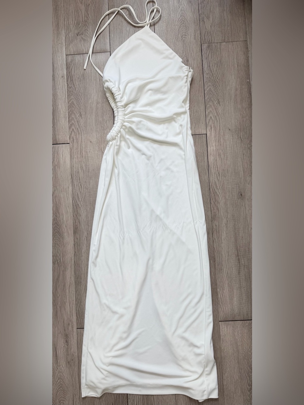 Zara cut out halter midi white dress S - Picture 3 of 5